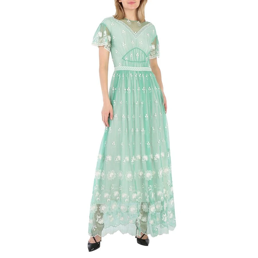 商品Burberry|Ladies Round-neck Embroidered-tulle Dress,价格¥2583,第2张图片详细描述