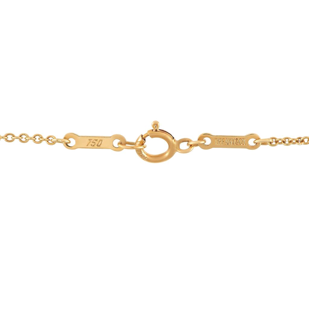Tiffany & Co. Elsa Peretti 18K Yellow Gold Diamond Heart Necklace商品第3张图片规格展示