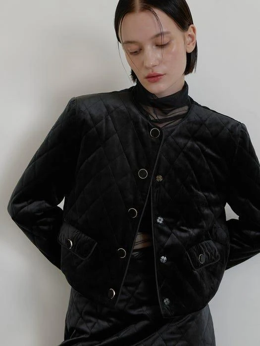 商品Atelier Nain|Velvet quilted setup padded jacket,价格¥1458,第2张图片详细描述