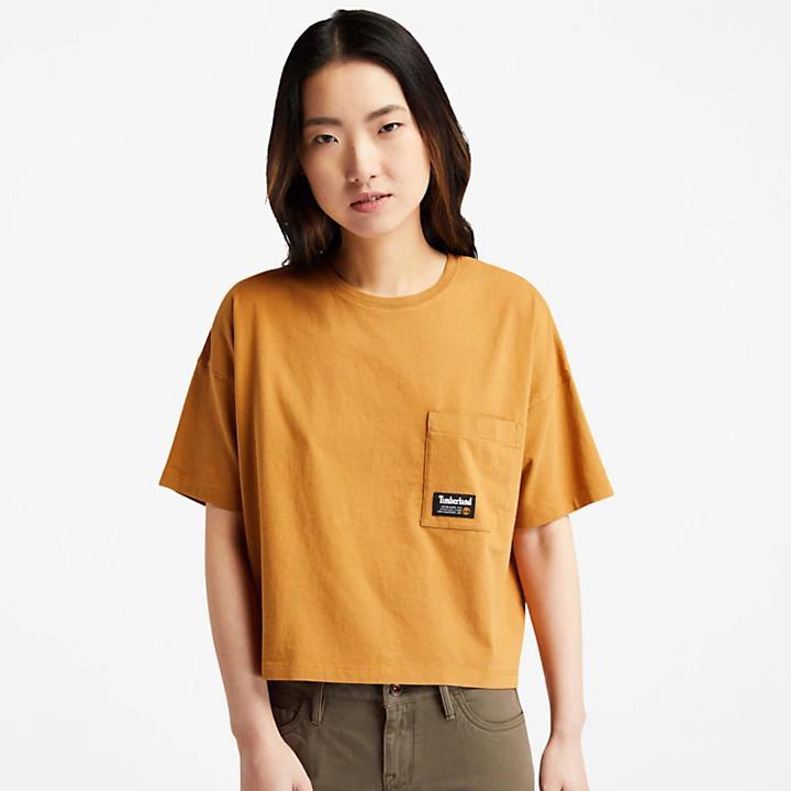 商品Timberland|Progressive Utility Pocket T-Shirt for Women in Dark Yellow,价格¥243,第1张图片