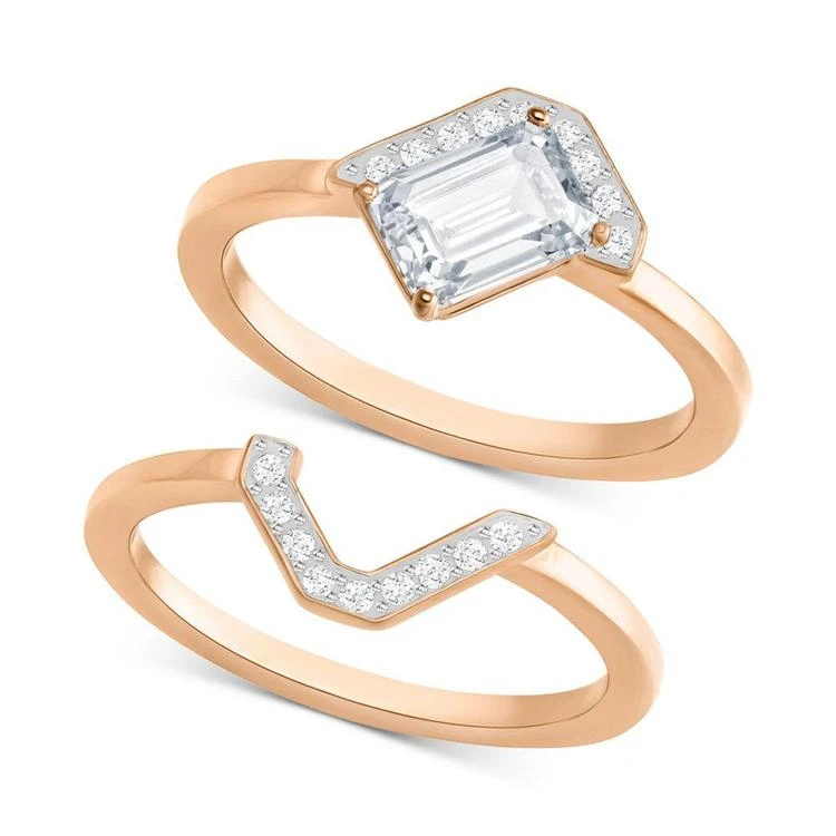 商品Swarovski|Rose Gold-Tone 2-Pc. Set Crystal Rings,价格¥966,第1张图片