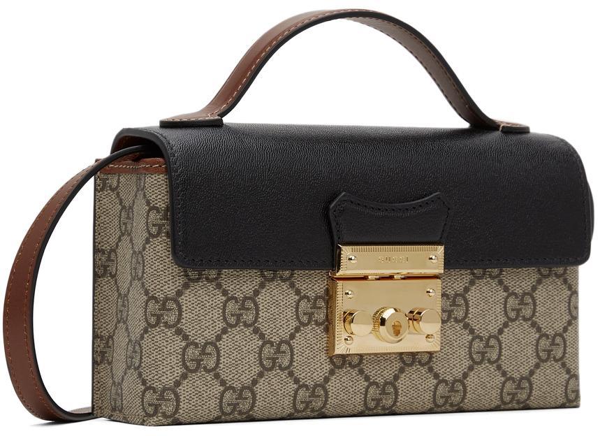 商品Gucci|Beige GG Supreme Mini Padlock Bag,价格¥10182,第4张图片详细描述