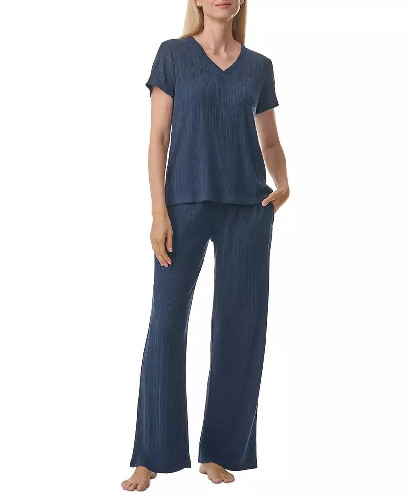 商品Tommy Hilfiger|Women's 2-Pc. Short-Sleeve Ribbed Pajamas Set,价格¥155,第4张图片详细描述