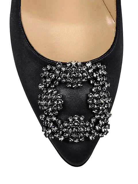 商品Manolo Blahnik|Hangisi 70 水钻扣绸缎高跟鞋,价格¥7490,第5张图片详细描述