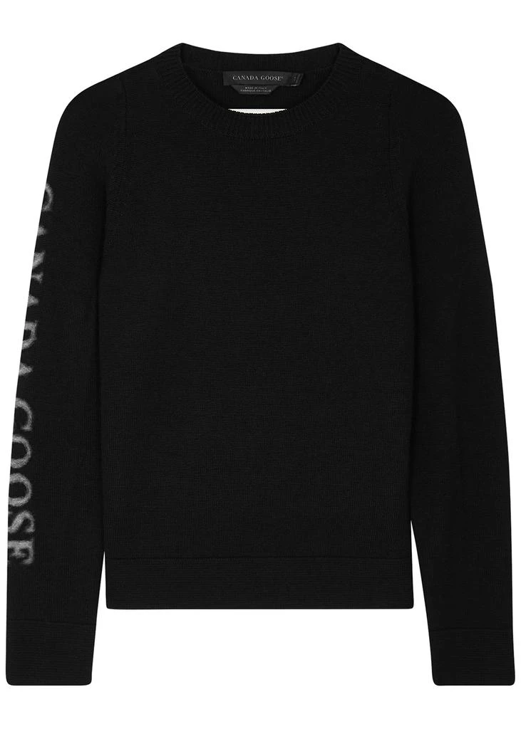 商品Canada Goose|Saturna black logo-intarsia wool jumper,价格¥3016,第1张图片