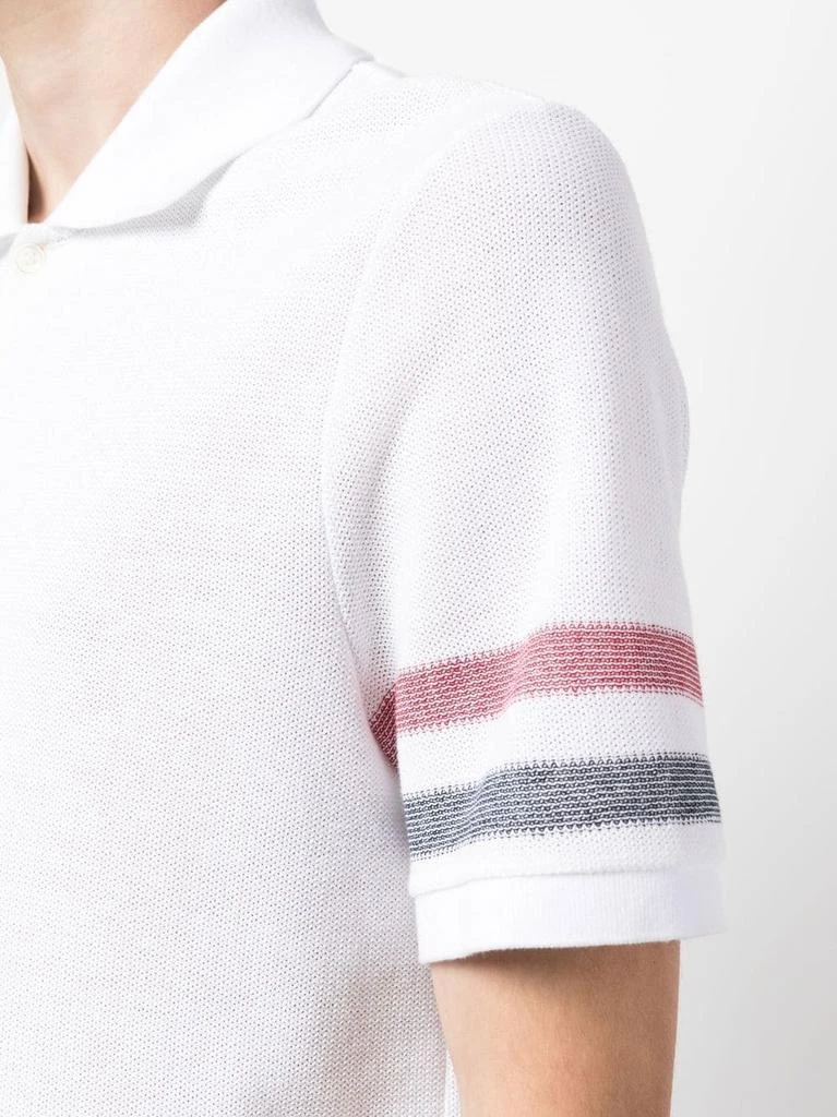 商品Thom Browne|THOM BRWONE MEN SHORT SLEEVE POLO IN TEXTURED COTTON W/ ENG RWB STRIPE,价格¥2704,第4张图片详细描述