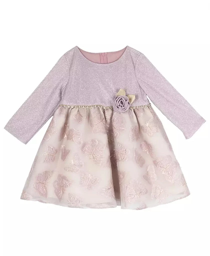 商品Rare Editions|Baby Girl Lurex And Organza Social Dress,价格¥266,第1张图片