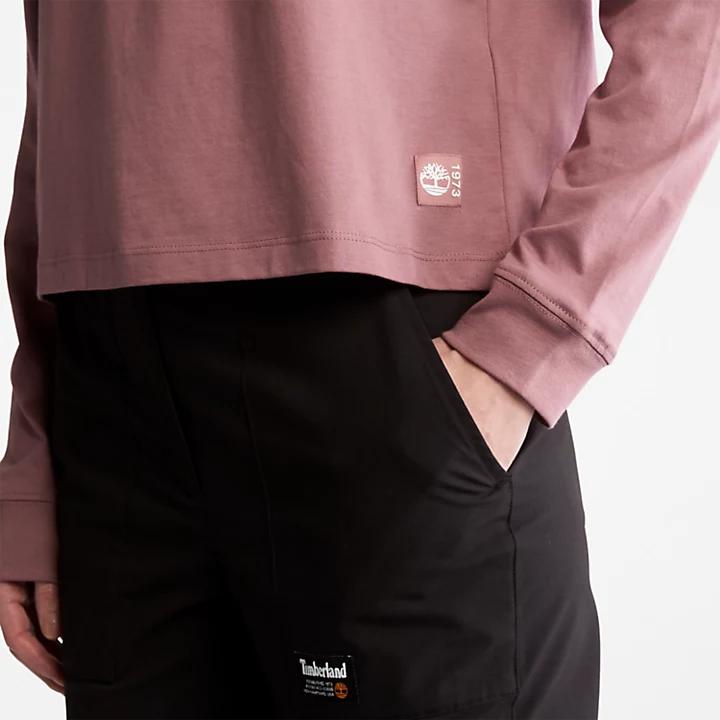 Anti-Odour Supima® Cotton Long-sleeved T-Shirt for Women in Dark Pink商品第5张图片规格展示