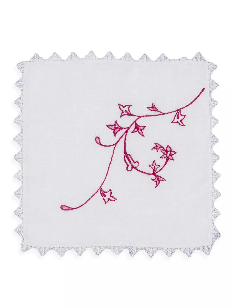 商品Nomi K|Embroidered Flower Linen Cocktail Napkin Set of 4,价格¥720,第1张图片