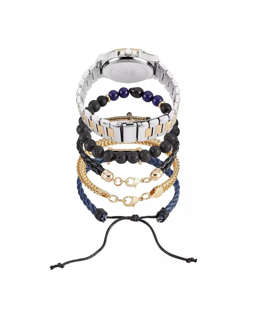 商品American Exchange|Men's Two-Tone Metal Alloy Bracelet Watch 52mm Gift Set,价格¥298,第2张图片详细描述