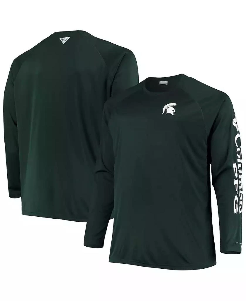 商品Columbia|Men's Green Michigan State Spartans Big and Tall Terminal Tackle Omni-Shade Long Sleeve Raglan T-shirt,价格¥252,第1张图片