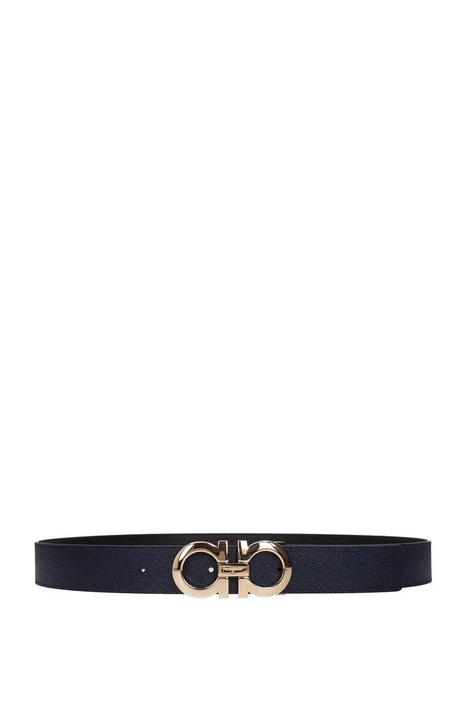 商品Salvatore Ferragamo|Regular belts Leather Black Sea Blue,价格¥2550,第2张图片详细描述