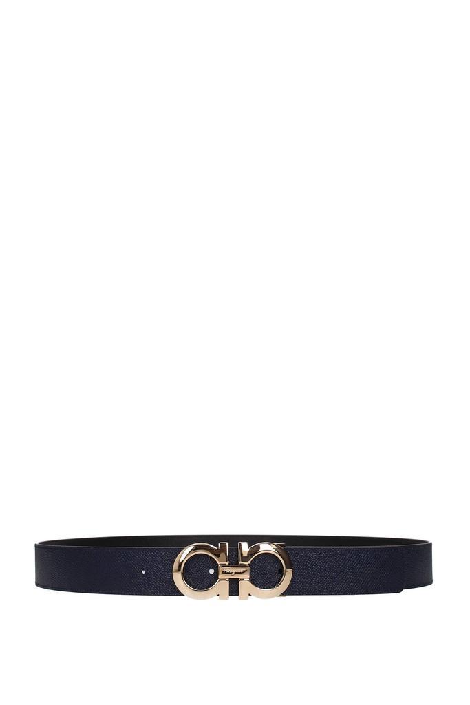 商品Salvatore Ferragamo|Regular belts Leather Black Sea Blue,价格¥2488,第4张图片详细描述