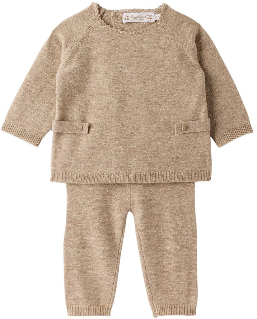 商品Bonpoint|Baby Taupe Bamba Sweater & Leggings Set,价格¥834,第1张图片