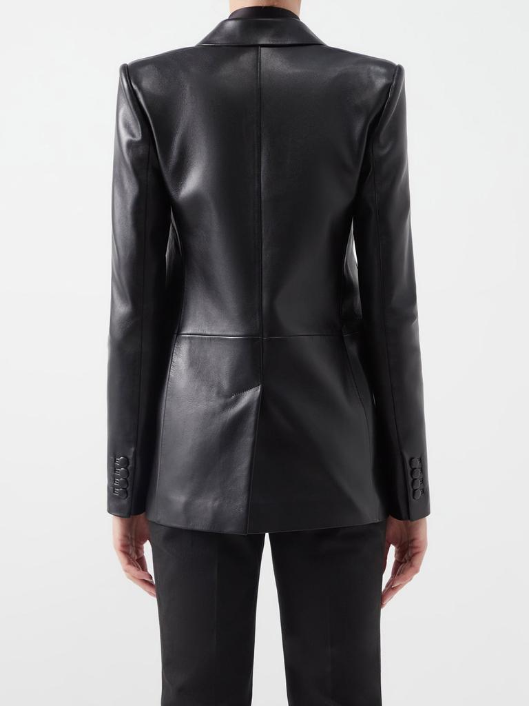 商品Yves Saint Laurent|Roped-shoulder leather blazer,价格¥27426,第7张图片详细描述