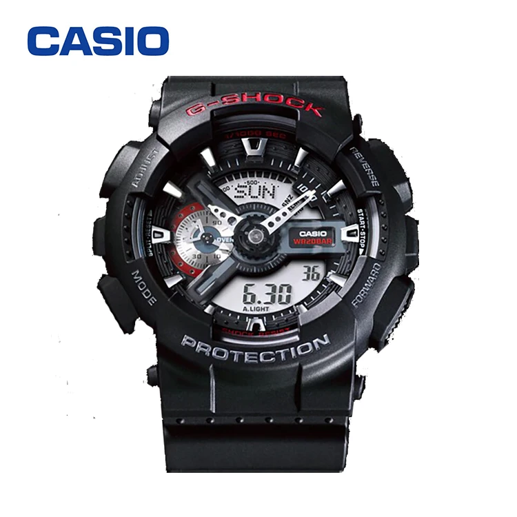 商品[国内直发] Casio|卡西欧（CASIO）手表g-shock黑金多功能防震防水运动节日礼物送男友男表 GA-110-1A-黑色-GA-110-1A,价格¥1016,第1张图片