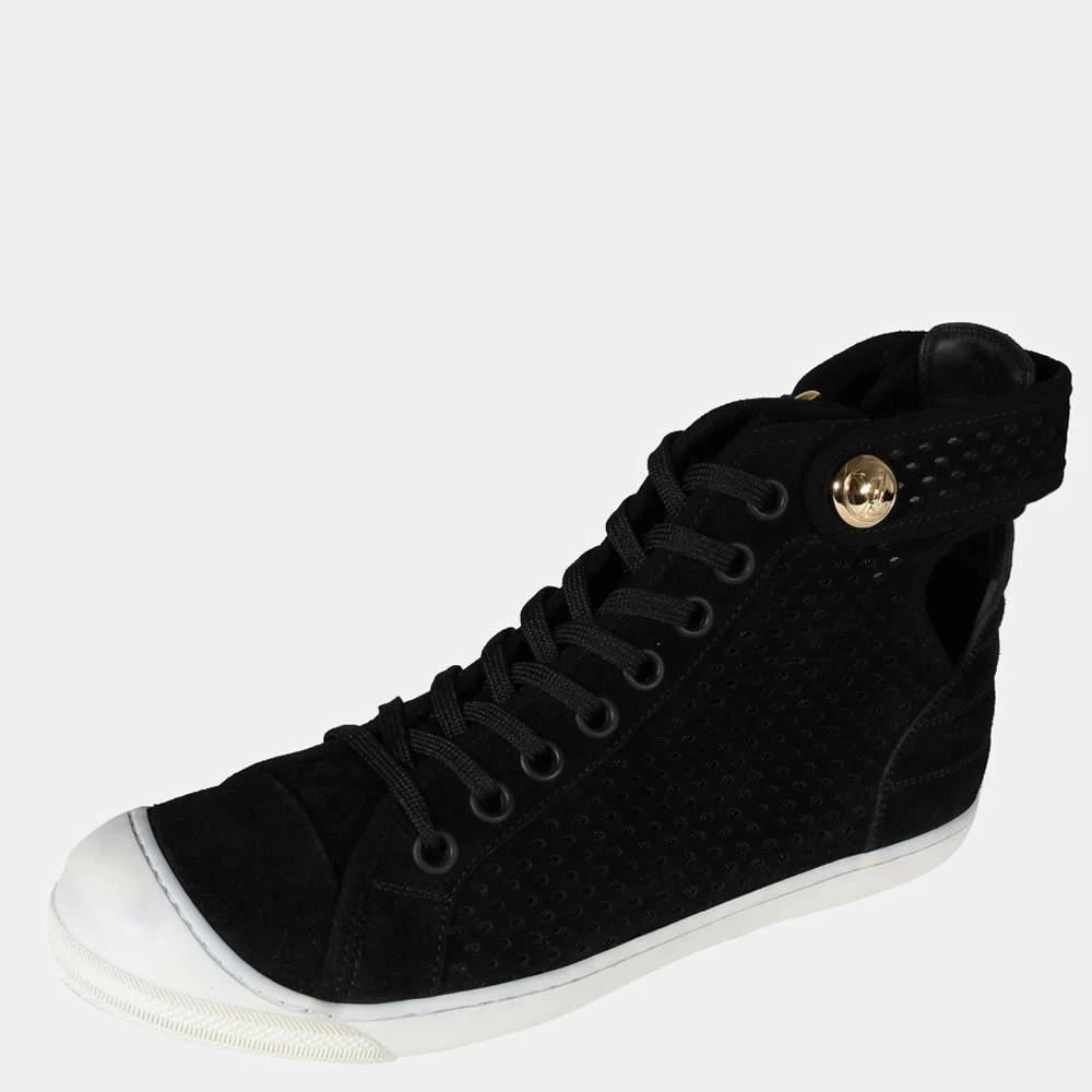 商品[二手商品] Louis Vuitton|Louis Vuitton Black Suede High Sneakers (39.5 EUR),价格¥4106,第2张图片详细描述