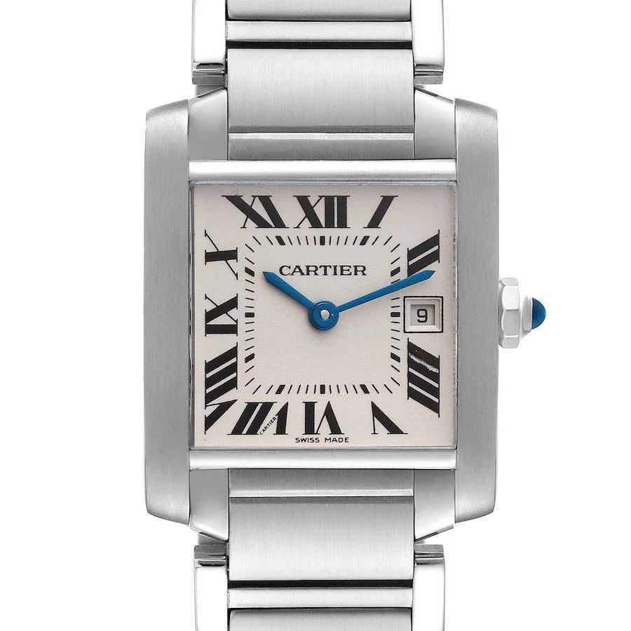 商品[二手商品] Cartier|Cartier Tank Francaise Midsize Silver Dial Steel Ladies Watch W51003Q3 25 x 30 mm,价格¥32341,��第5张图片详细描述