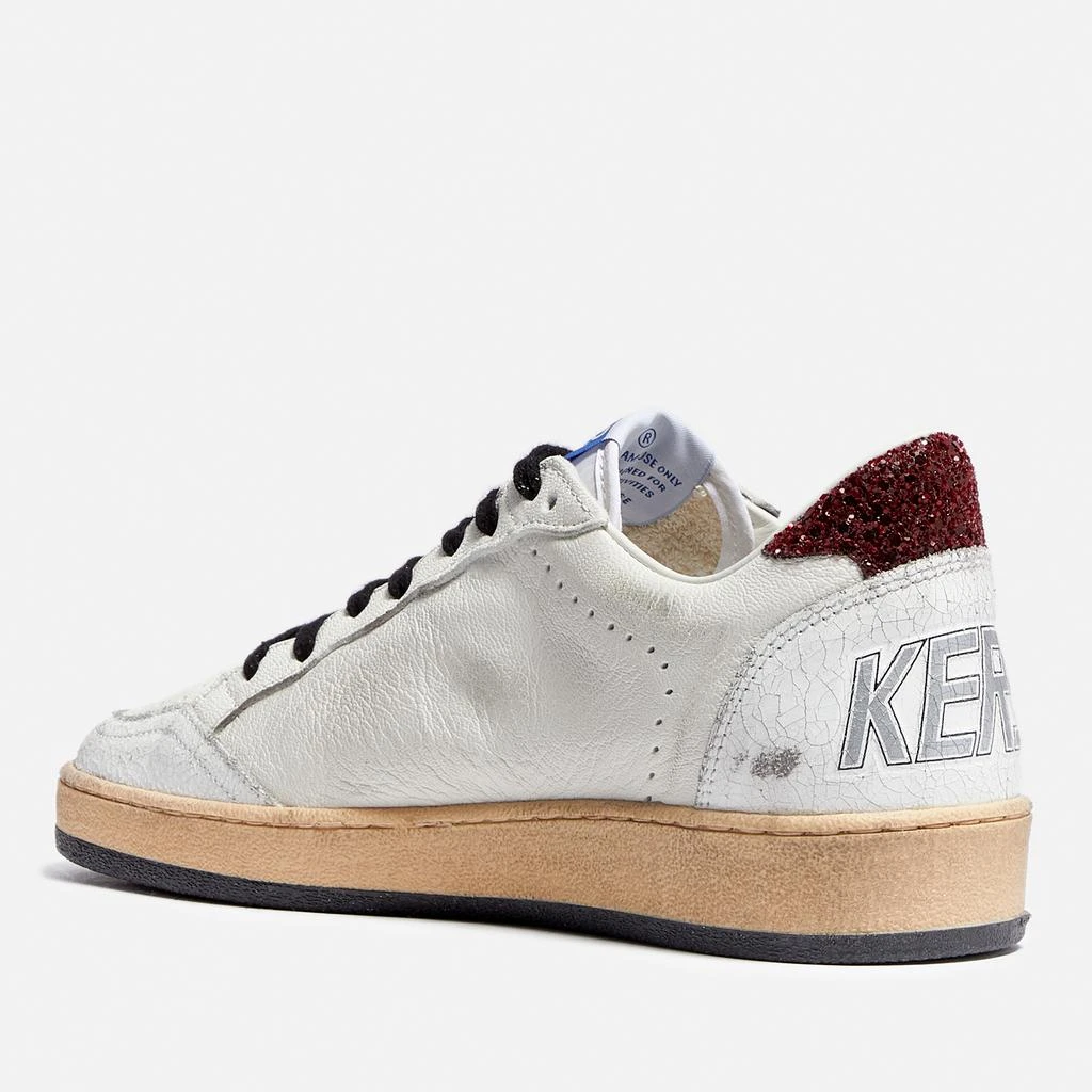 商品Golden Goose|Golden Goose Ball Star Distressed Glittered Leather Trainers,价格¥2982,第2张图片详细描述