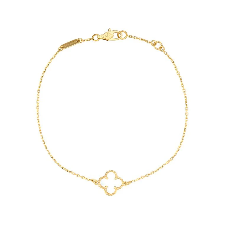 商品[国内直发] Van Cleef & Arpels|梵克雅宝 珍珠贝母四叶草 18k金 手链 女款,价格¥12897,第1张图片