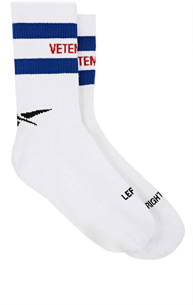 商品Vetements|Reflective Logo Cotton-Blend Mid-Calf 袜子,价格¥740,第1张图片