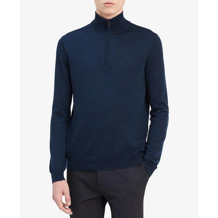 商品Calvin Klein|Men's Merino Wool Quarter-Zip Sweater,价格¥221,第2张图片详细描述