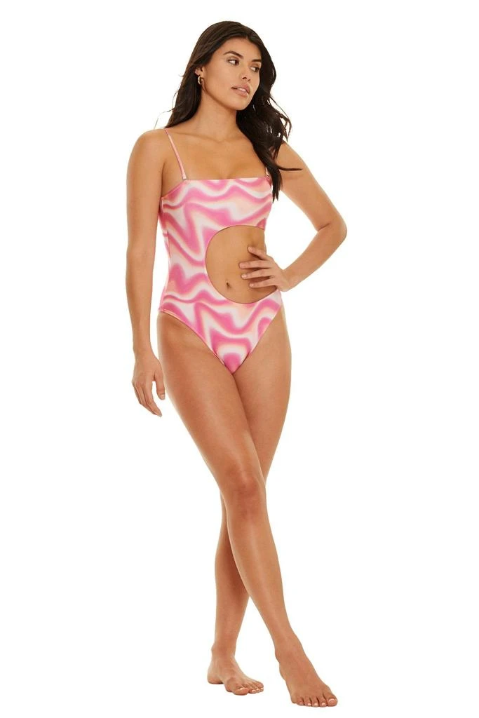 Ibiza Cut Out Bandeau One Piece Swimsuit - Retrowave Print 商品