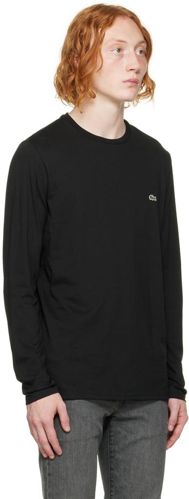 Black Embroidered Patch Long Sleeve T-Shirt商品第2张图片规格展示
