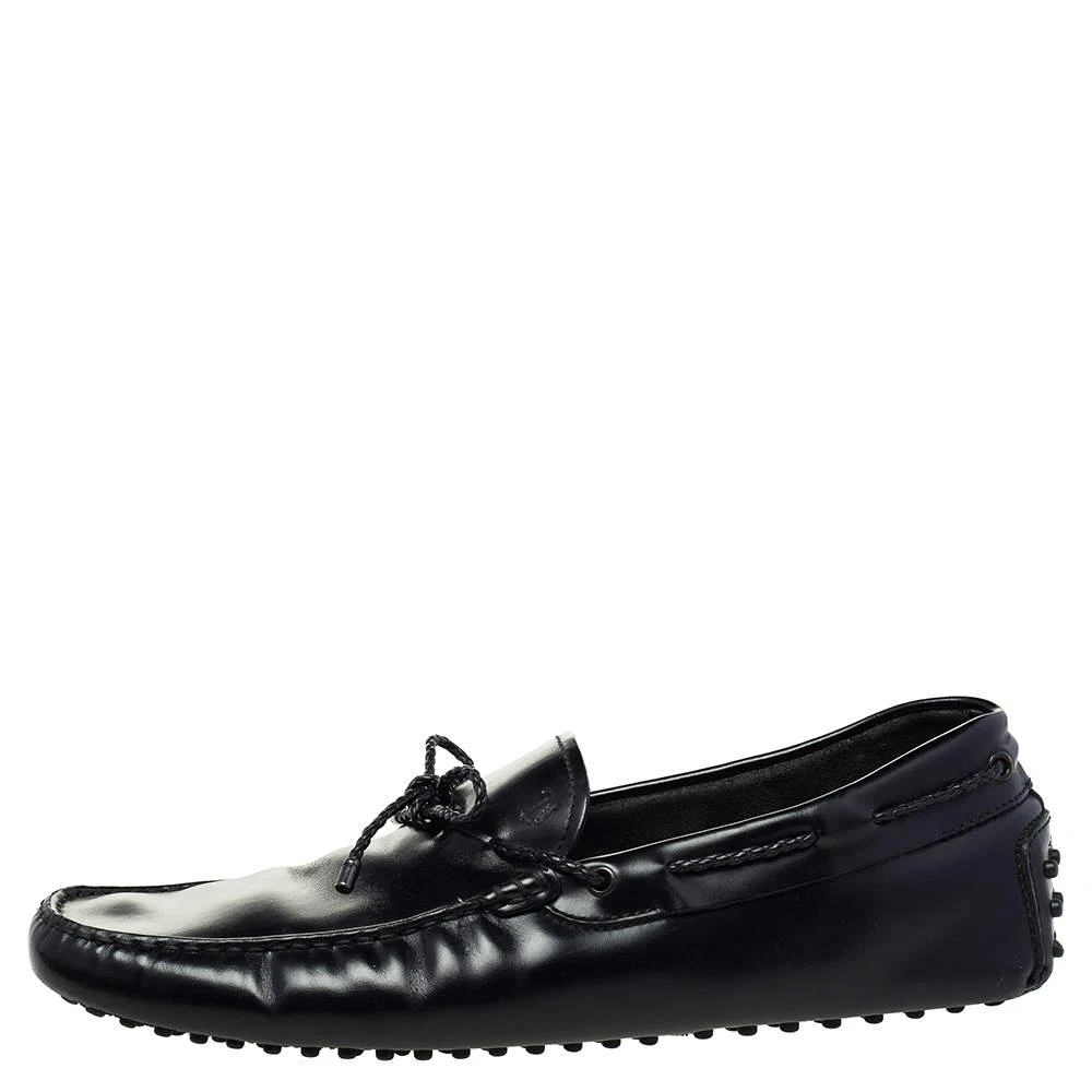商品[二手商品] Tod's|Tod's Black Leather Bow Slip-On Loafers Size 44,价格¥2177,第2张图片详细描述