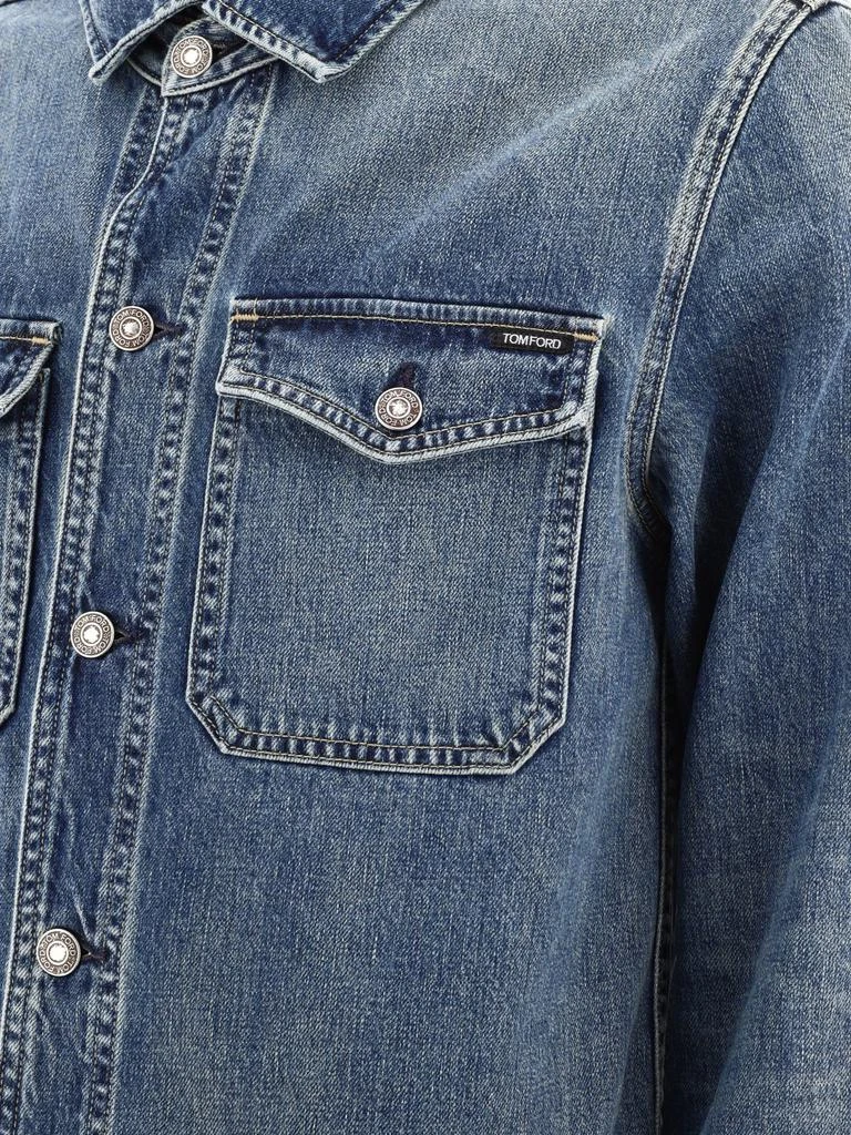 商品Tom Ford|Denim Jacket Jackets Blue,价格¥7470,第4张图片详细描述