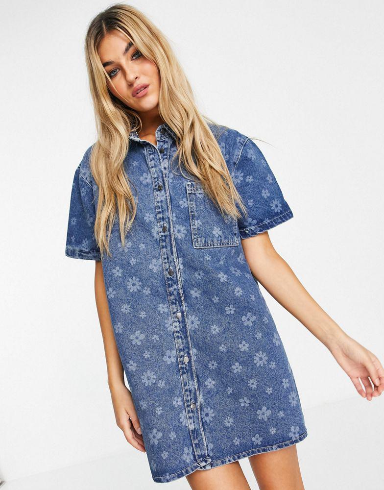 商品The Ragged Priest|The Ragged Priest oversized dress in daisy print denim,价格¥313,第6张图片详细描述