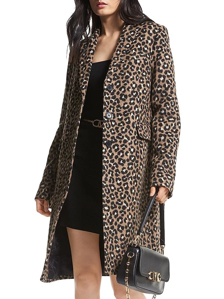 商品Michael Kors|Leopard Jacquard Midi-Coat,价格¥2507,第3张图片详细描述