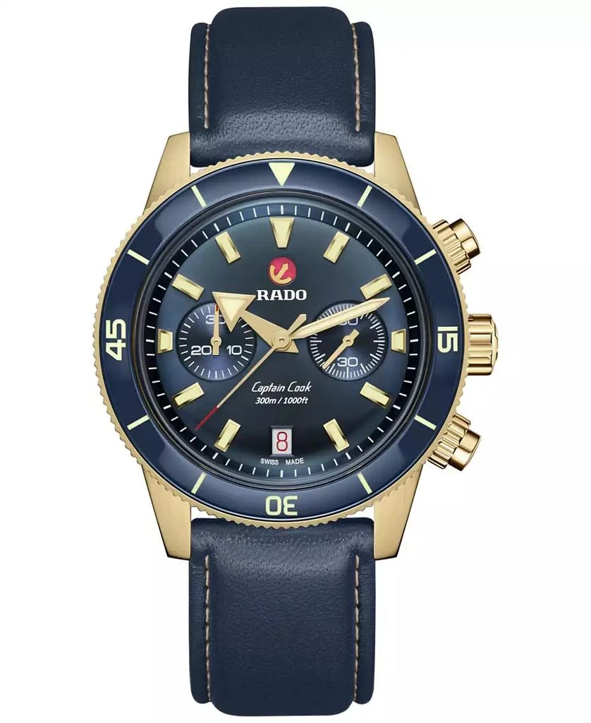 商品Rado|Men's Swiss Automatic Chronograph Captain Cook Blue NATO Strap Watch 43mm,价格¥36077,第3张图片详细描述