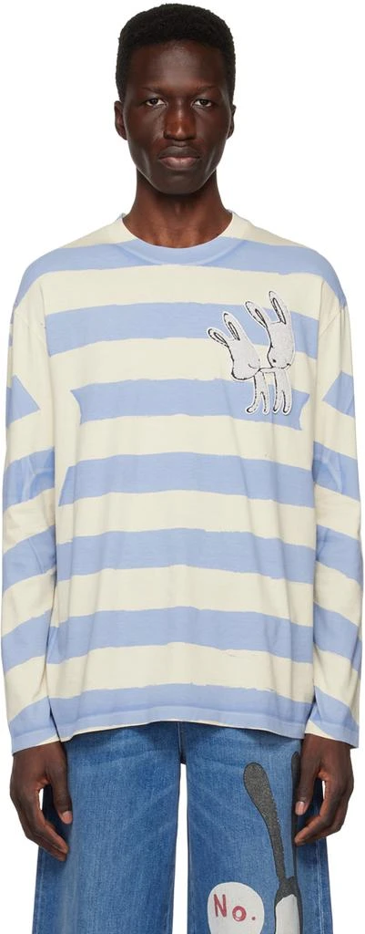 商品Stella McCartney|蓝色 & 米色 Bunnies Patch 长袖 T 恤,价格¥2732,第1张图片