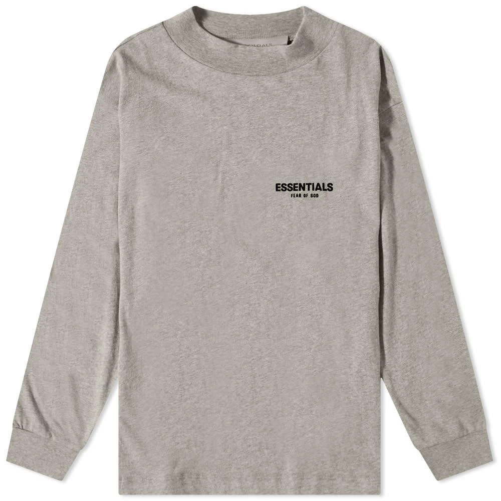 商品Essentials|FEAR OF GOD ESSENTIALS Logo Long Sleeve T-Shirt - Dark Oatmeal,价格¥413,第1张图片