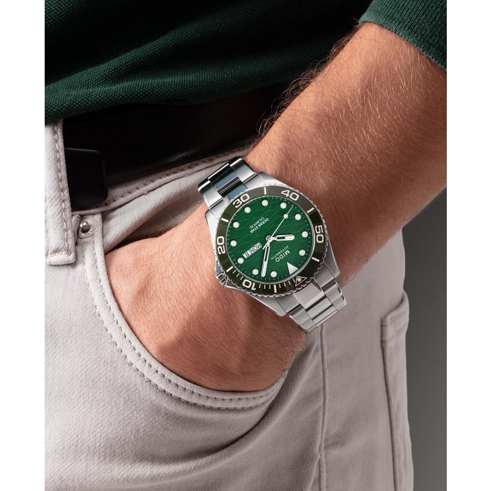 商品MIDO|Men's Swiss Automatic Ocean Star Stainless Steel Bracelet Watch 43mm,价格¥8431,第7张图片详细描述