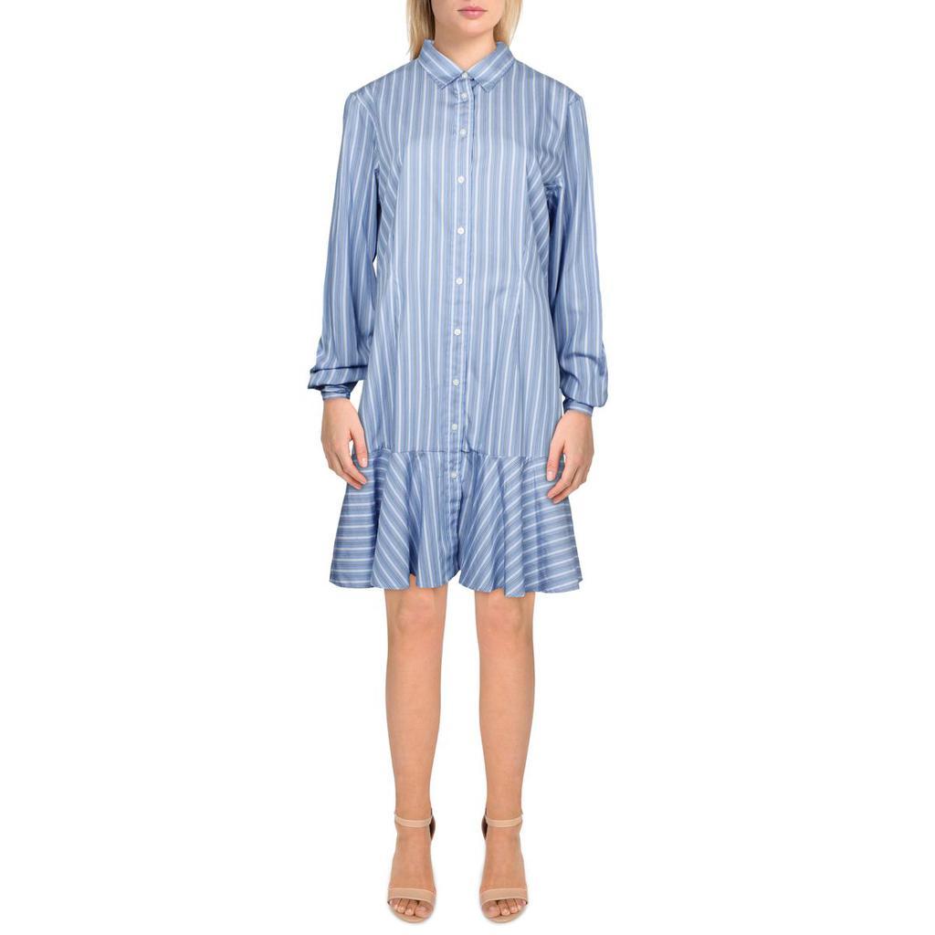 商品Ralph Lauren|Lauren Ralph Lauren Womens Triella Striped Mini Shirtdress,价格¥427,第1张图片