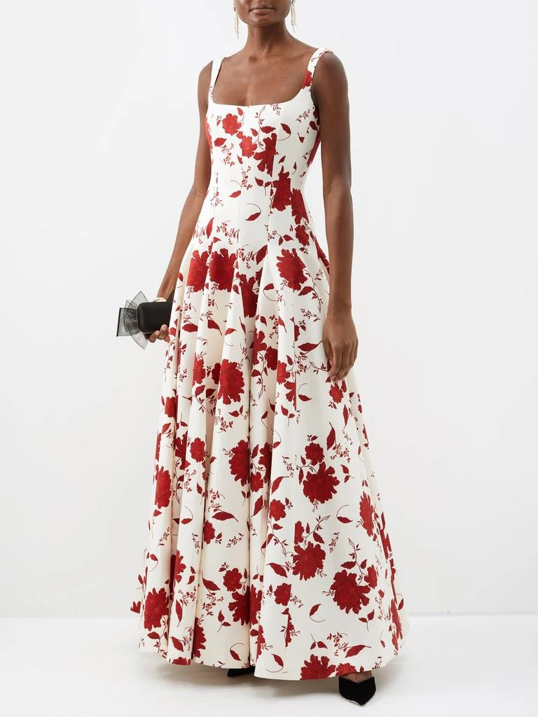 商品Emilia Wickstead|Vir square-neck floral-print taffeta dress,价格¥10628,第5张图片详细描述