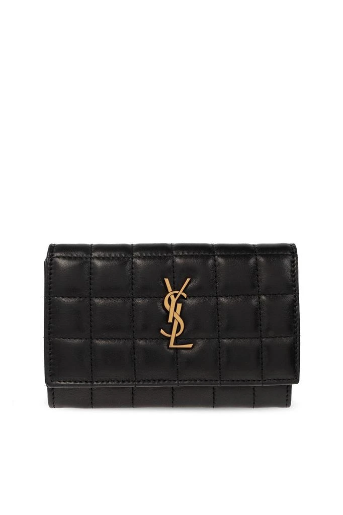 商品Yves Saint Laurent|Saint Laurent YSL Logo Plaque Quilted Wallet,价格¥3506,第1张图片