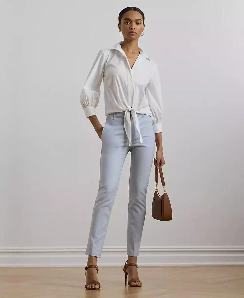 商品Ralph Lauren|Women's Tie-Waist Stretch-Cotton Blend Shirt,价格¥939,第4张图片详细描述