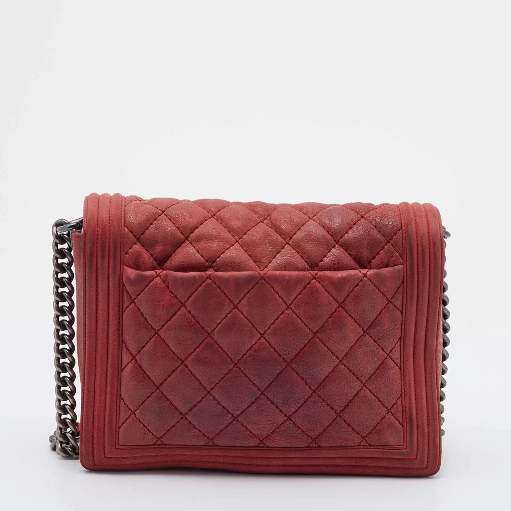 商品[二手商品] Chanel|Chanel Burnt Red Quilted Suede Large Boy Flap Bag,价格¥18853,第4张图片详细描述