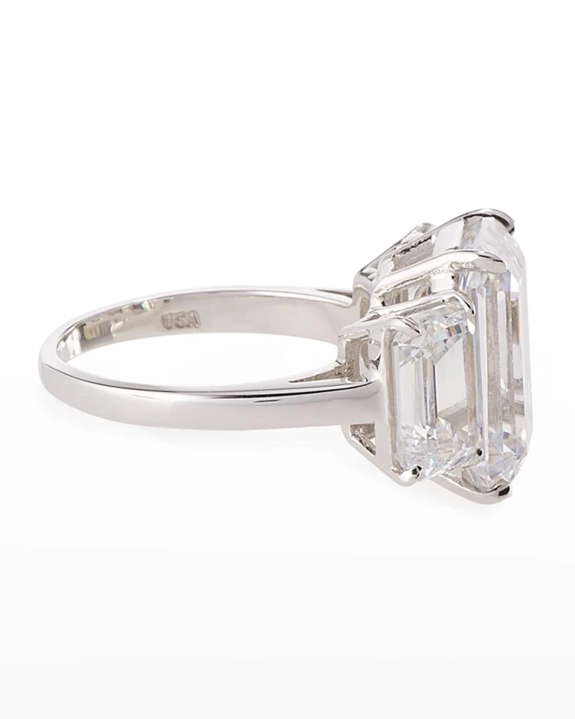 商品Fantasia by DeSerio|14K White Gold Three Stone Clear Ring,价格¥15467,第3张图片详细描述