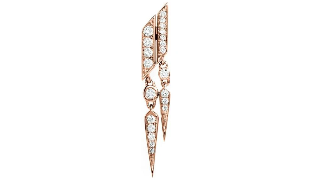 商品STATEMENT|Anyway double drop diamond & 18k rose gold earring,价格¥20400,第1张图片