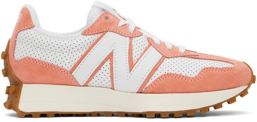 商品New Balance|White & Pink 327 Sneakers,价格¥873,第1张图片