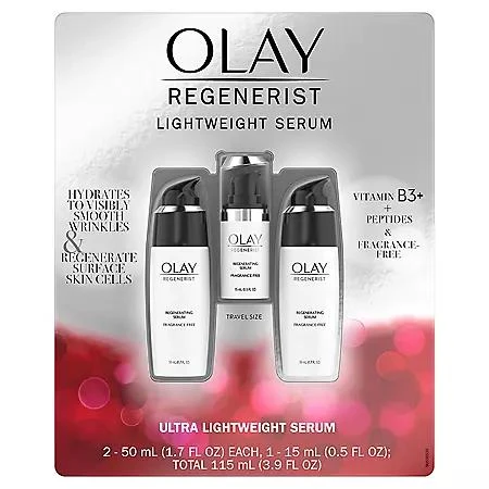 商品Olay|Olay Regenerist Regenerating Serum, Fragrance-Free (1.7 fl. oz., 2 pk. + 0.5 fl. oz.),价格¥365,第2张图片详细描述