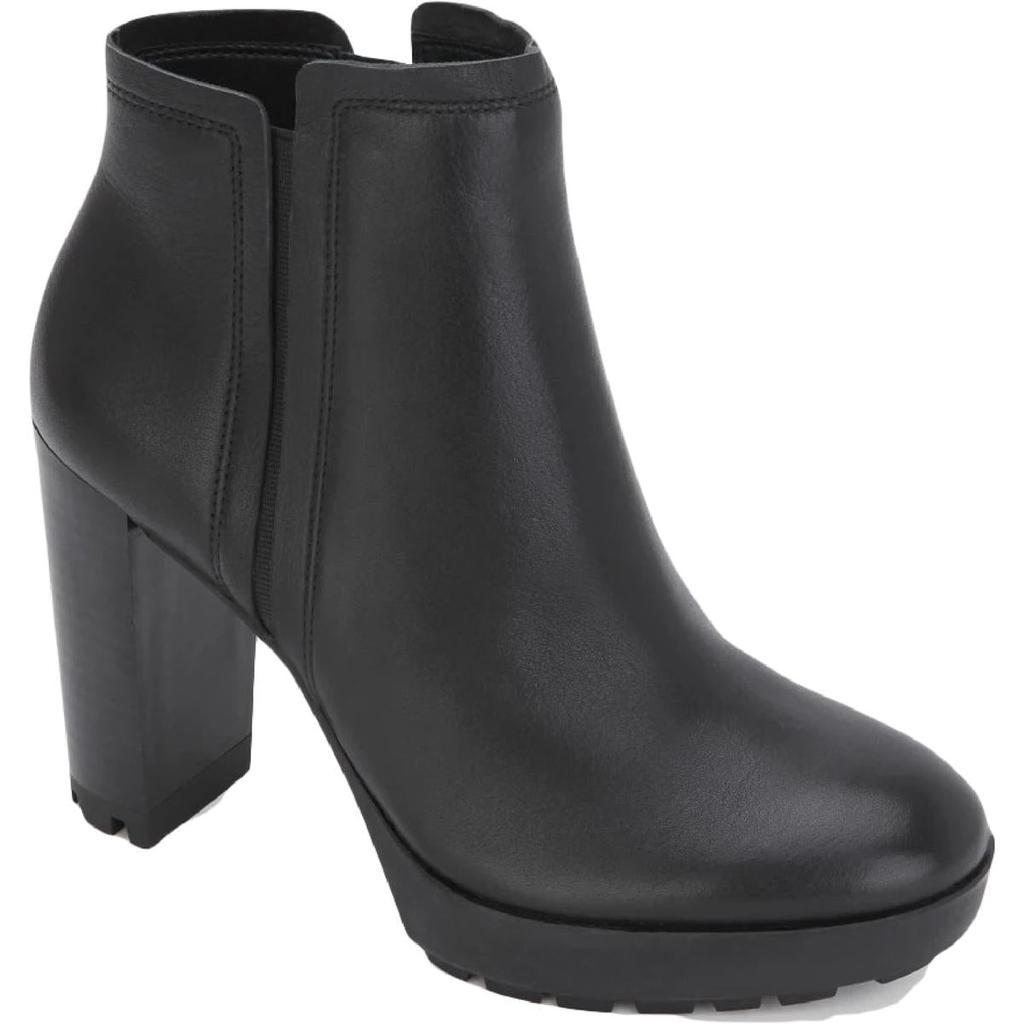 商品Kenneth Cole|Kenneth Cole New York Womens Justin Lug Chelsea Leather Block Heel Ankle Boots,价格¥849,第1张图片