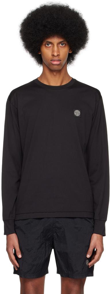 Black Patch Long Sleeve T-Shirt商品第1张图片规格展示