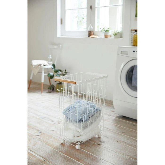 Tosca White Slim Rolling Laundry Basket 商品