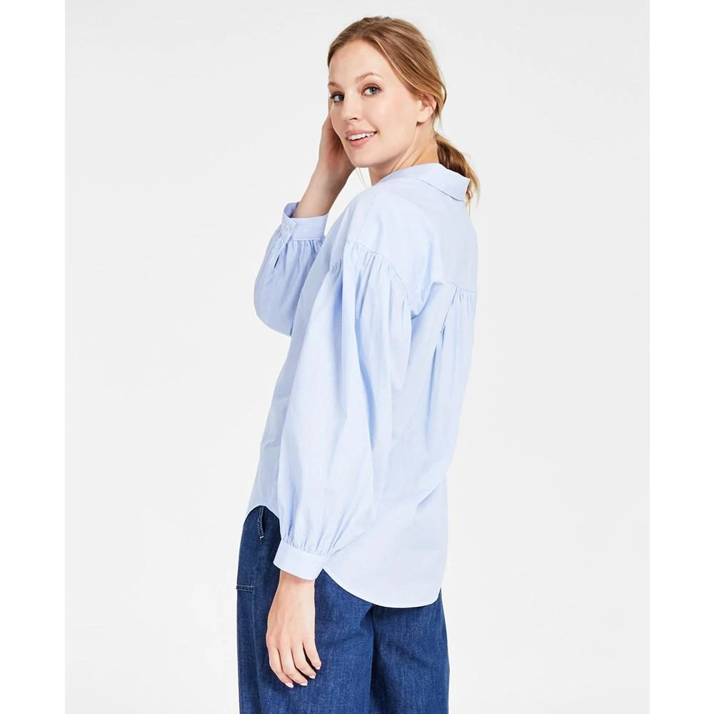 商品Tommy Hilfiger|Women's Cotton Embroidered Drop-Shoulder Blouse,价格¥405,第2张图片详细描述