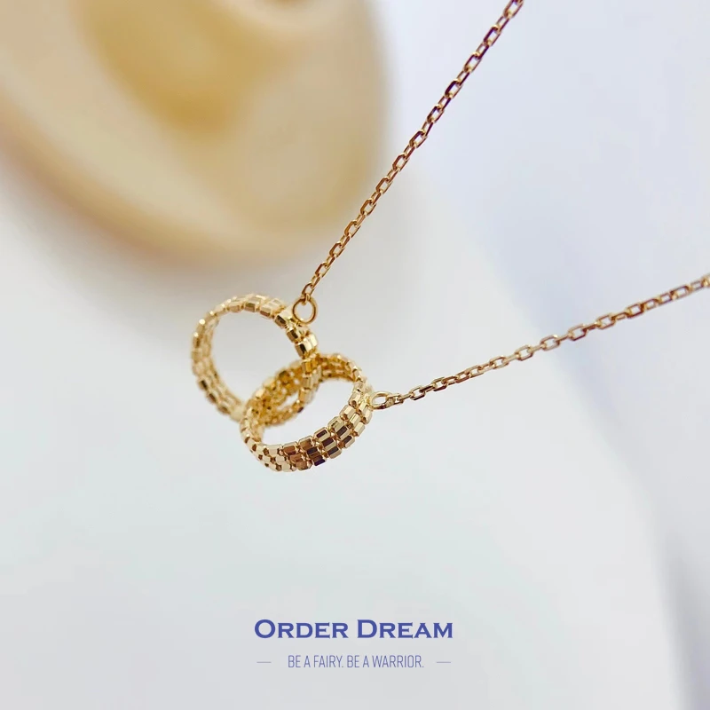 商品[国内直发] Order Dream|18k金小双环项链,价格¥1162,第1张图片